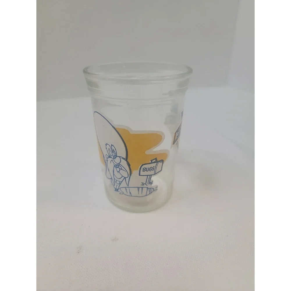 1994‎ Warner Brothers Looney Tunes Green Jelly Jar Bugs Bunny Yosemite Sam